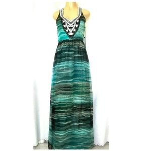 parker bayou silk dress Parker Bayou Strapless Silk Maxi Dress Sz M Orange